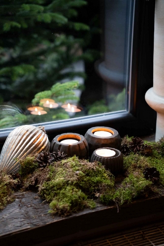 Houten Theelichthouder Grove - Large