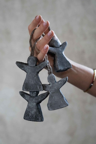 Kerst in Beton - Mini Engel - Set van 4