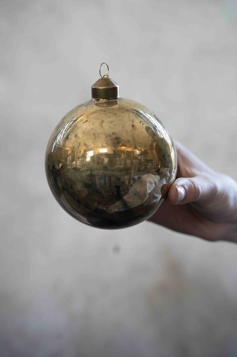 Kerstbal Bruin - Antique Gold Medium