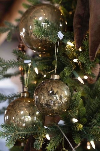 Kerstbal Bruin - Antique Gold Small