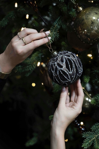Kerstbal Bruin - Antique Velvet Medium