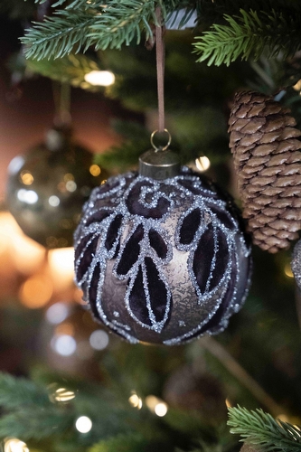 Kerstbal Bruin - Antique Velvet Small