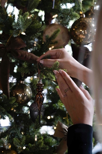 Kerstbal Bruin - Glass Drop 3