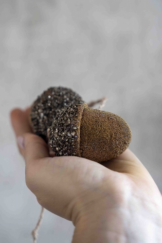 Kerstbal Eikel Bruin - Sparkle Acorn Set van 4 Small Kerstbal Eikel Bruin - Sparkle Acorn Set van 4 Small