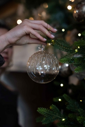 Kerstbal Transparant - Clear Crystal Drip