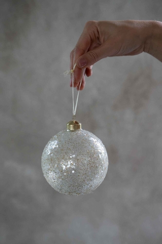 Kerstbal Zilver - Frosted Glow Medium