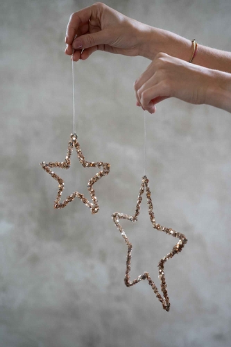 Kerstster Champagne - Glitter Star Medium