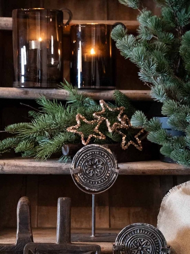 Kerstster Champagne - Glitter Star Small