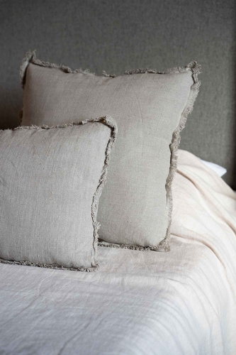 Sierkussen Vierkant Beige - 100% linnen