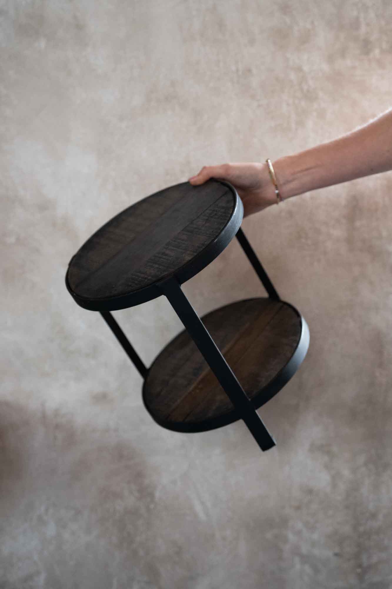 Etagere Hout & Metaal - 2 laags