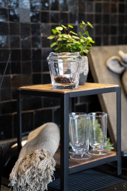 Etagere Hout & Metaal Vierkant - 2 laags