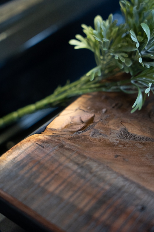 Etagere Hout & Metaal Vierkant - 2 laags