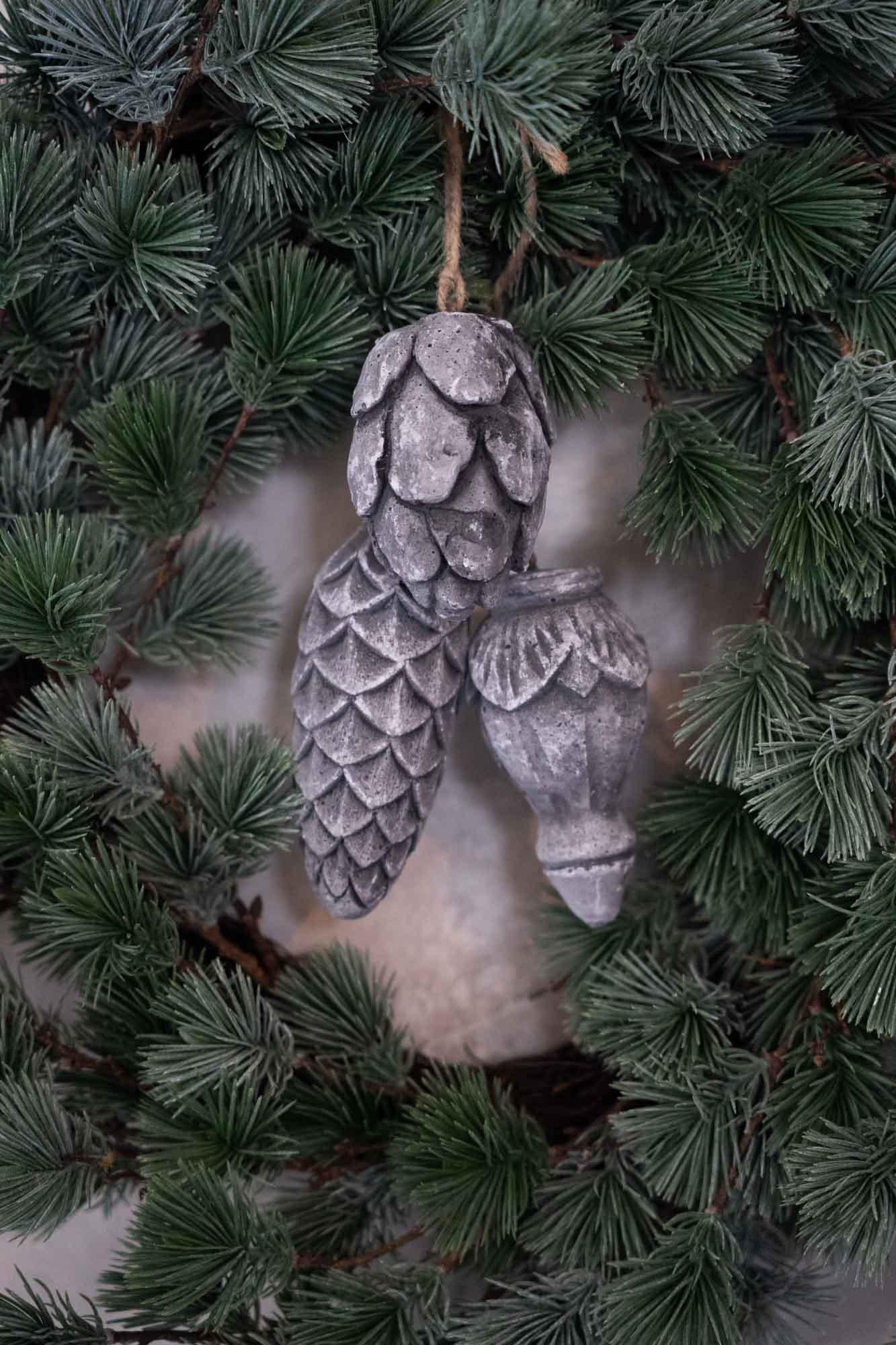 Kerst in Beton - Ornament Assorti Groot - Set van 2