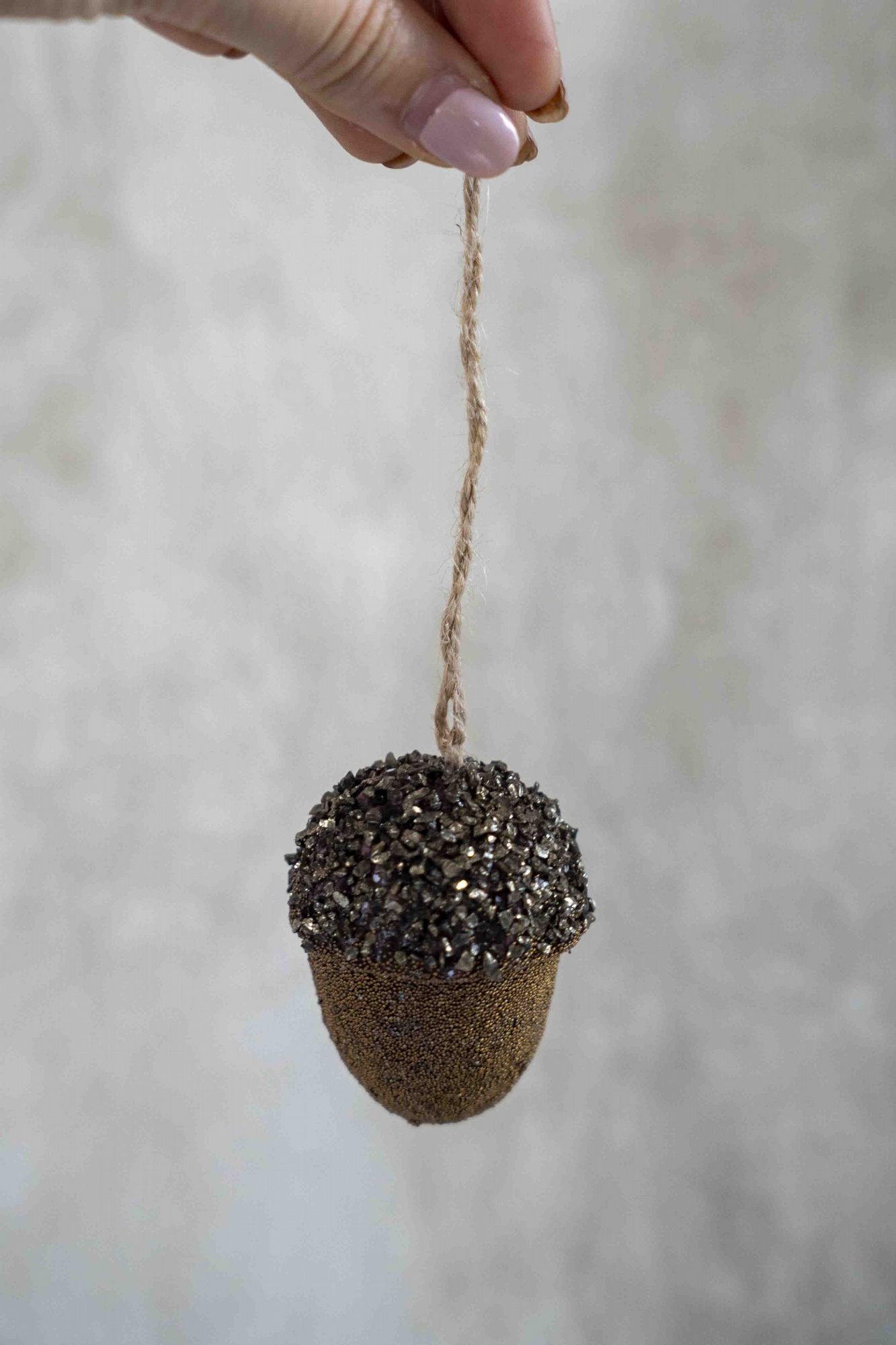 Kerstbal Eikel Bruin - Sparkle Acorn Set van 4 Small