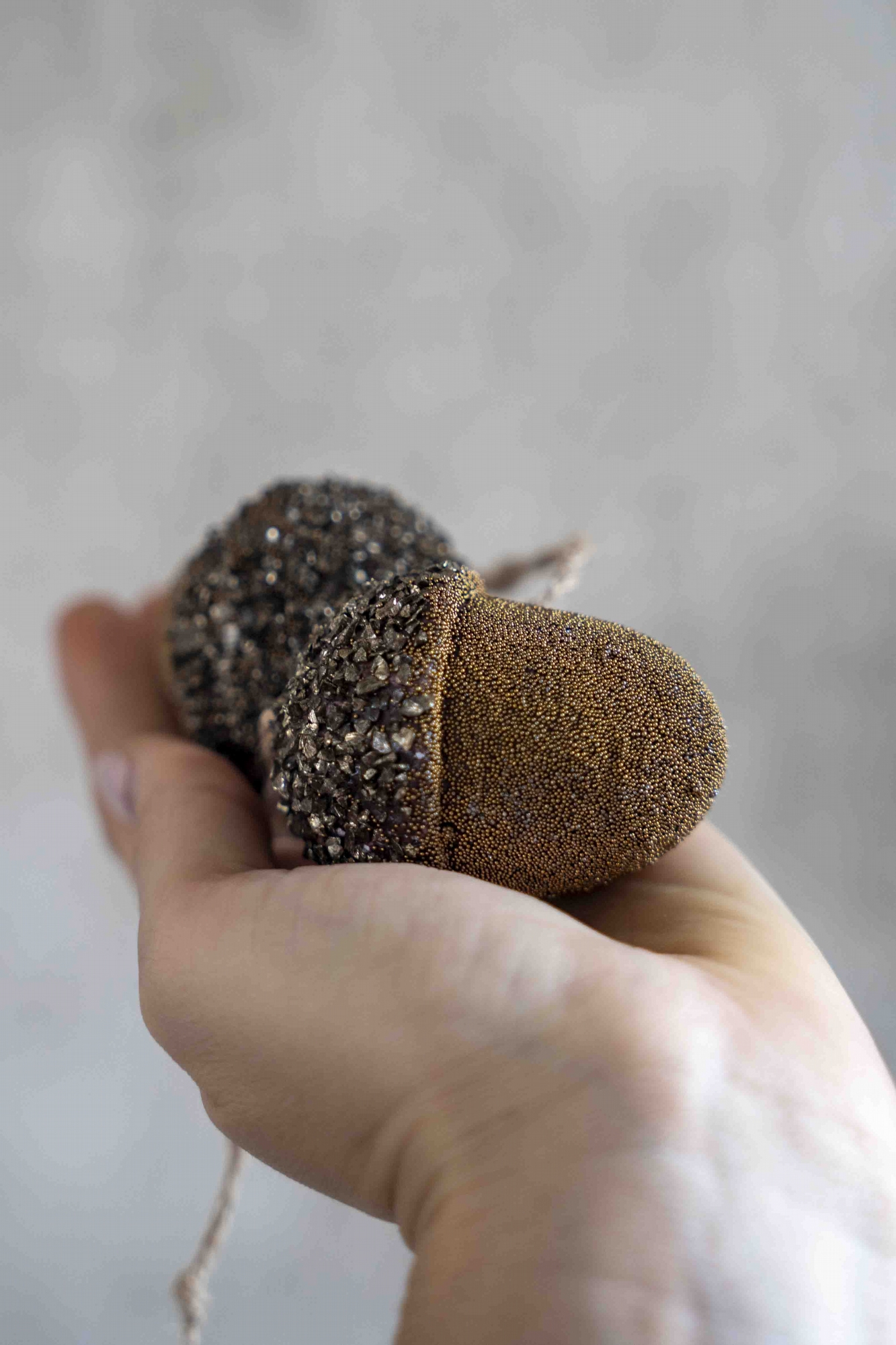 Kerstbal Eikel Bruin - Sparkle Acorn Set van 4 Small
